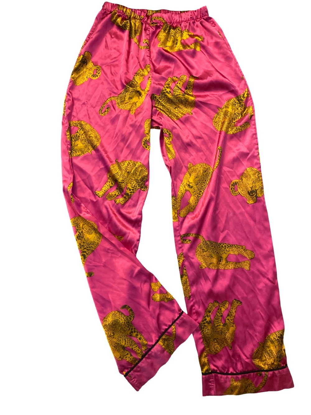 Tart Hot Pink Satin Leopard-Print Lounge Pants